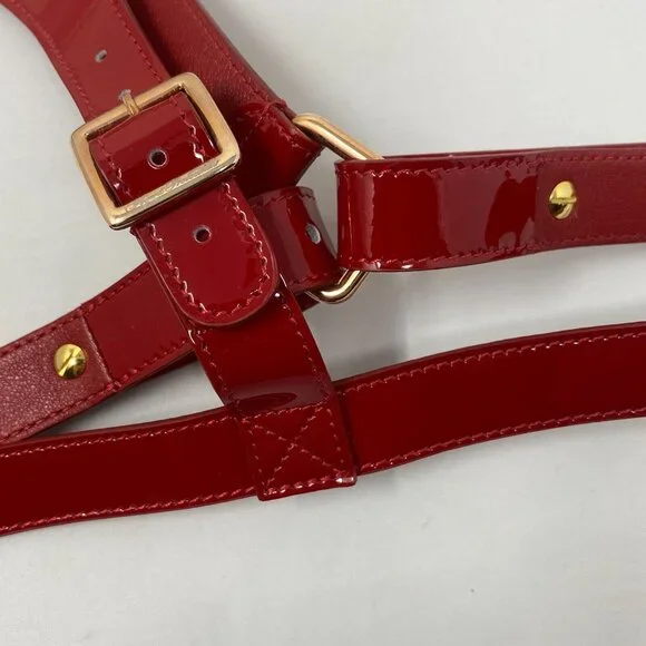 Agent Provocateur Ettie Red Patent Leather Harness S/M New $650